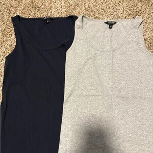Women's Black and Gray Tank Tops